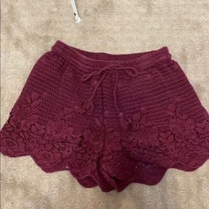 maroon shorts